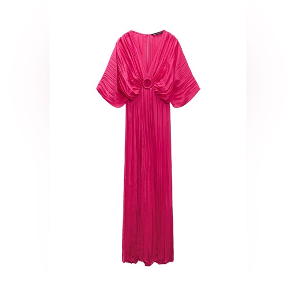 Zara Winkled Satin Effect Jumpsuit. New With Tags. - Picture 3 of 7